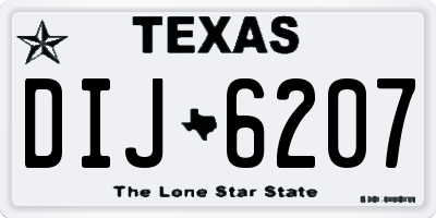 TX license plate DIJ6207