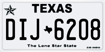 TX license plate DIJ6208