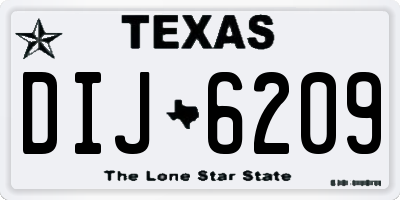 TX license plate DIJ6209