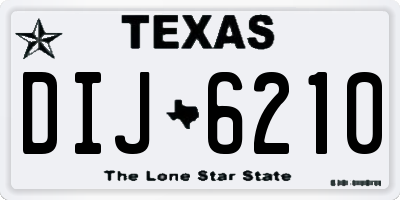 TX license plate DIJ6210
