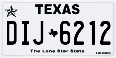 TX license plate DIJ6212