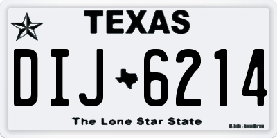 TX license plate DIJ6214