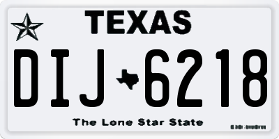 TX license plate DIJ6218