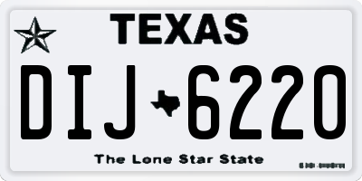 TX license plate DIJ6220