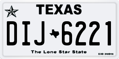 TX license plate DIJ6221