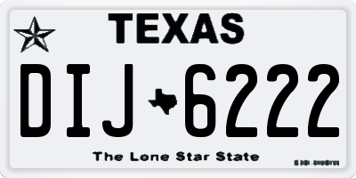 TX license plate DIJ6222
