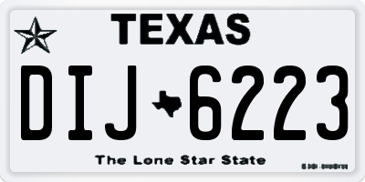 TX license plate DIJ6223