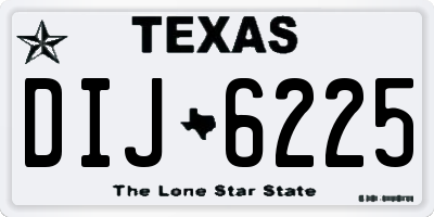 TX license plate DIJ6225
