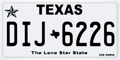 TX license plate DIJ6226