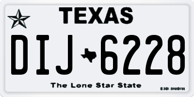 TX license plate DIJ6228