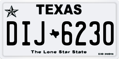 TX license plate DIJ6230
