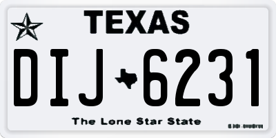 TX license plate DIJ6231
