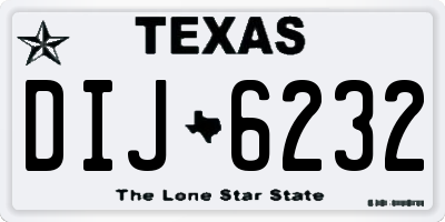 TX license plate DIJ6232