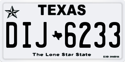 TX license plate DIJ6233