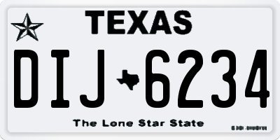 TX license plate DIJ6234