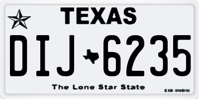 TX license plate DIJ6235