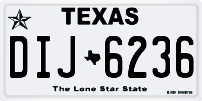 TX license plate DIJ6236