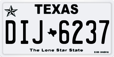 TX license plate DIJ6237