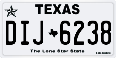 TX license plate DIJ6238