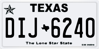 TX license plate DIJ6240