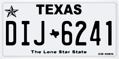TX license plate DIJ6241