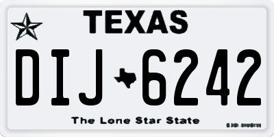 TX license plate DIJ6242