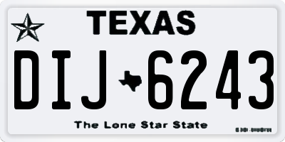 TX license plate DIJ6243