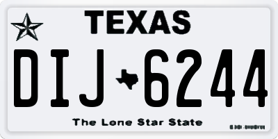TX license plate DIJ6244