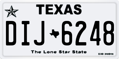 TX license plate DIJ6248