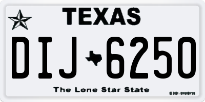 TX license plate DIJ6250