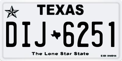 TX license plate DIJ6251