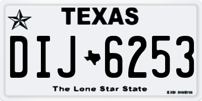 TX license plate DIJ6253