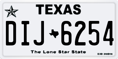 TX license plate DIJ6254