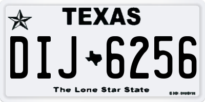 TX license plate DIJ6256