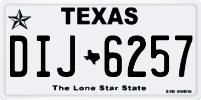 TX license plate DIJ6257