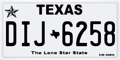 TX license plate DIJ6258