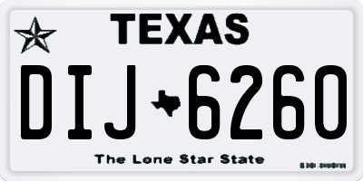 TX license plate DIJ6260