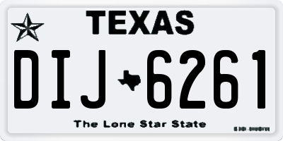 TX license plate DIJ6261