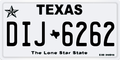 TX license plate DIJ6262
