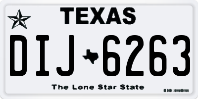 TX license plate DIJ6263