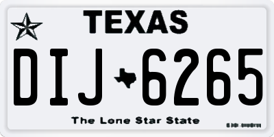 TX license plate DIJ6265