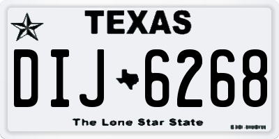 TX license plate DIJ6268