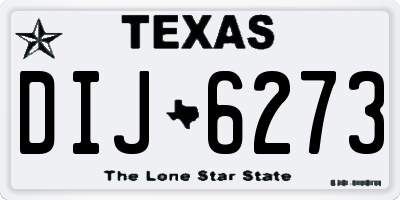 TX license plate DIJ6273
