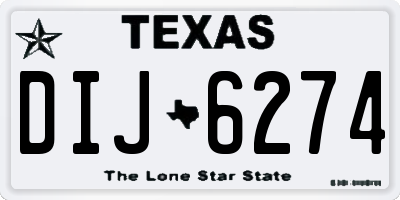 TX license plate DIJ6274