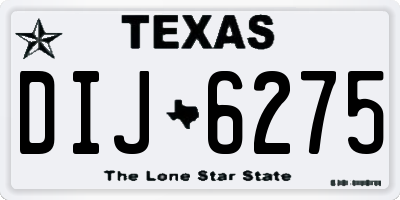 TX license plate DIJ6275