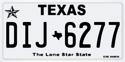 TX license plate DIJ6277