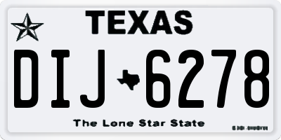 TX license plate DIJ6278
