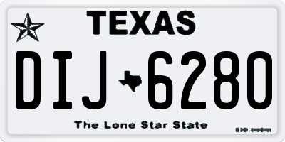 TX license plate DIJ6280