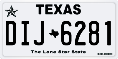 TX license plate DIJ6281