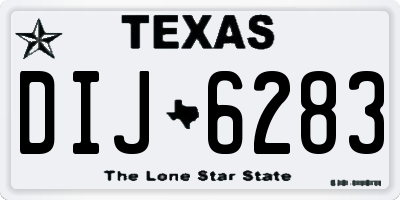 TX license plate DIJ6283